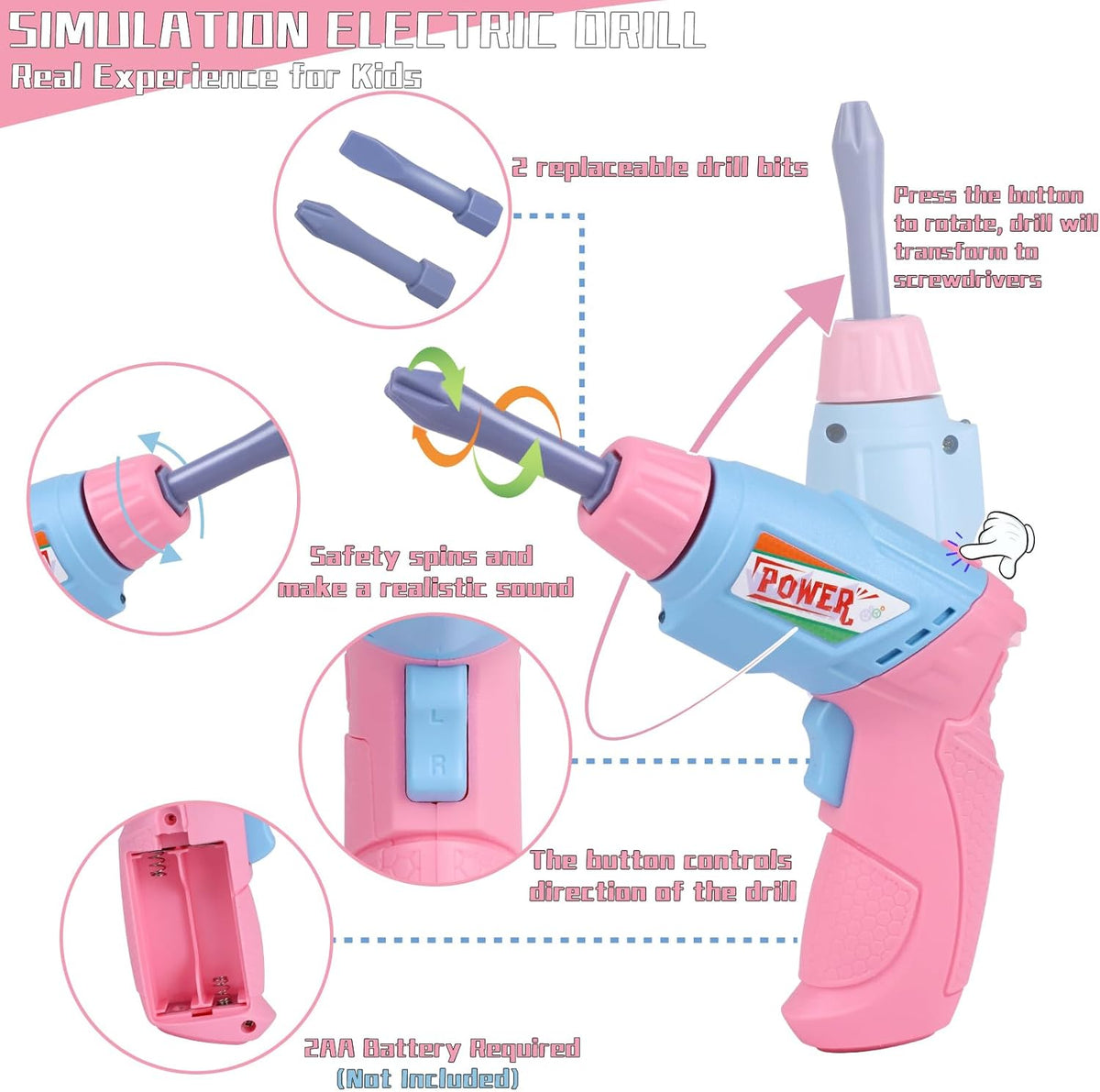 Constructive Kids STEM Building Tool Set Pink Edition