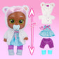 Cry Babies Dressy Pearly - 12' Baby Doll | Blue Dress, White Fluffy Jacket With Animal Ears, For Girls And Kids 18M And Up