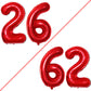 Goer Number 26 Balloons For 26Th Birthday Party Decorations,42 Inch Jumbo Foil Helium 62 Balloons For 62Nd Birthday Party Decoration (Red)