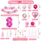 Sweet 8Th Birthday Decorations For Girls, Pink And White 8 Happy Birthday Balloons,8Th Birthday Party Supplies For Daughter Her