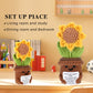 Rovyfota Crochet Sunflower Emotional Support Plant - Cute Positive Gift With Encouragement Card, Mini Potted Flower Plush For De