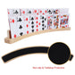 Offelec Set Of 4 Wood Playing Cards Holders - 14 Inch 2 Slot Solid Wooden Cruved Playing Card Holder Set For Kids Adults Stackab