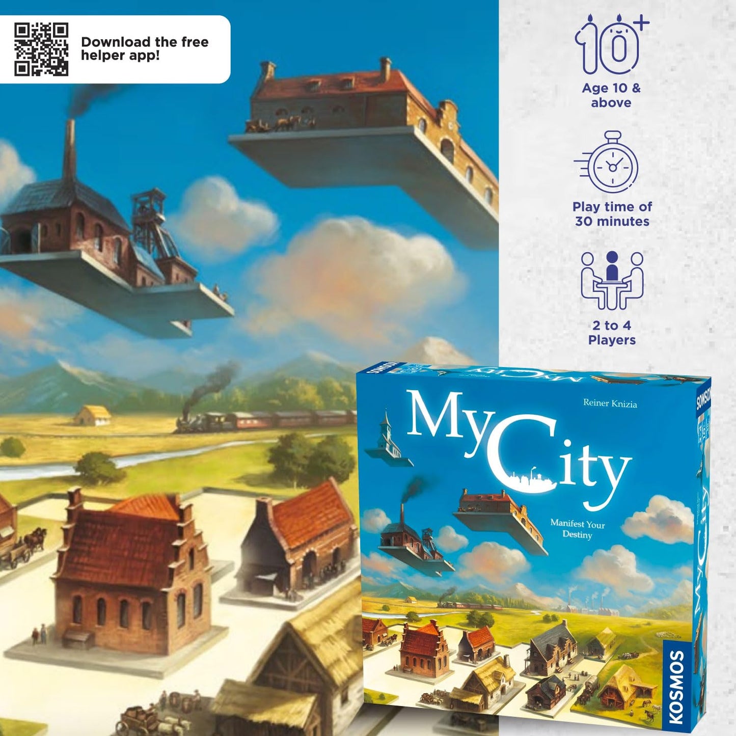 Thames & Kosmos My City Legacy Board Game, 2-4 Players, Ages 10+, Blue, Award Winning Designer Reiner Knizia, Model 691486