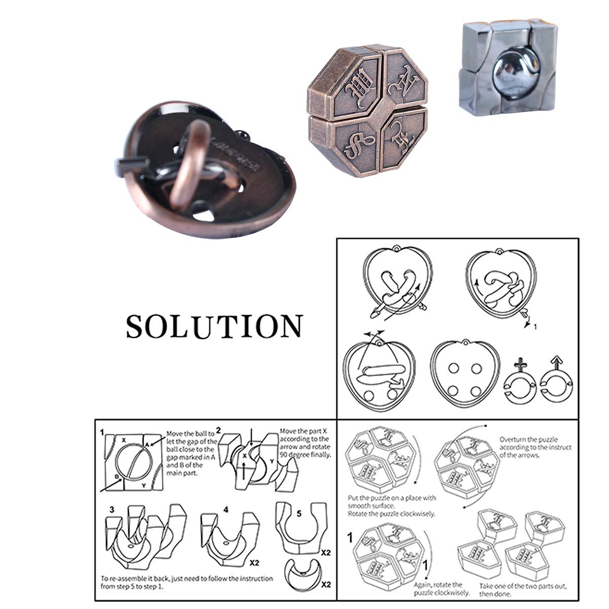 Brain Teaser Puzzle for mature-themeds Puzzles Metal Hole Lock mature-themed Educational Toy Jigsaw IQ Puzzle (Orange)