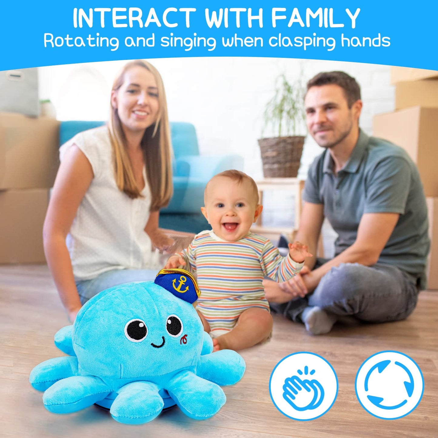 Crawling & Walking Baby Toys 6 To 12 12-18 Month Musical Plush Octopus Light Up Voice Control Dancing Infant Toys 0 12 7 8 9 10 Month 1 2 3 Year Old Boy Girl Tummy Time Sensory Toddler First Gift