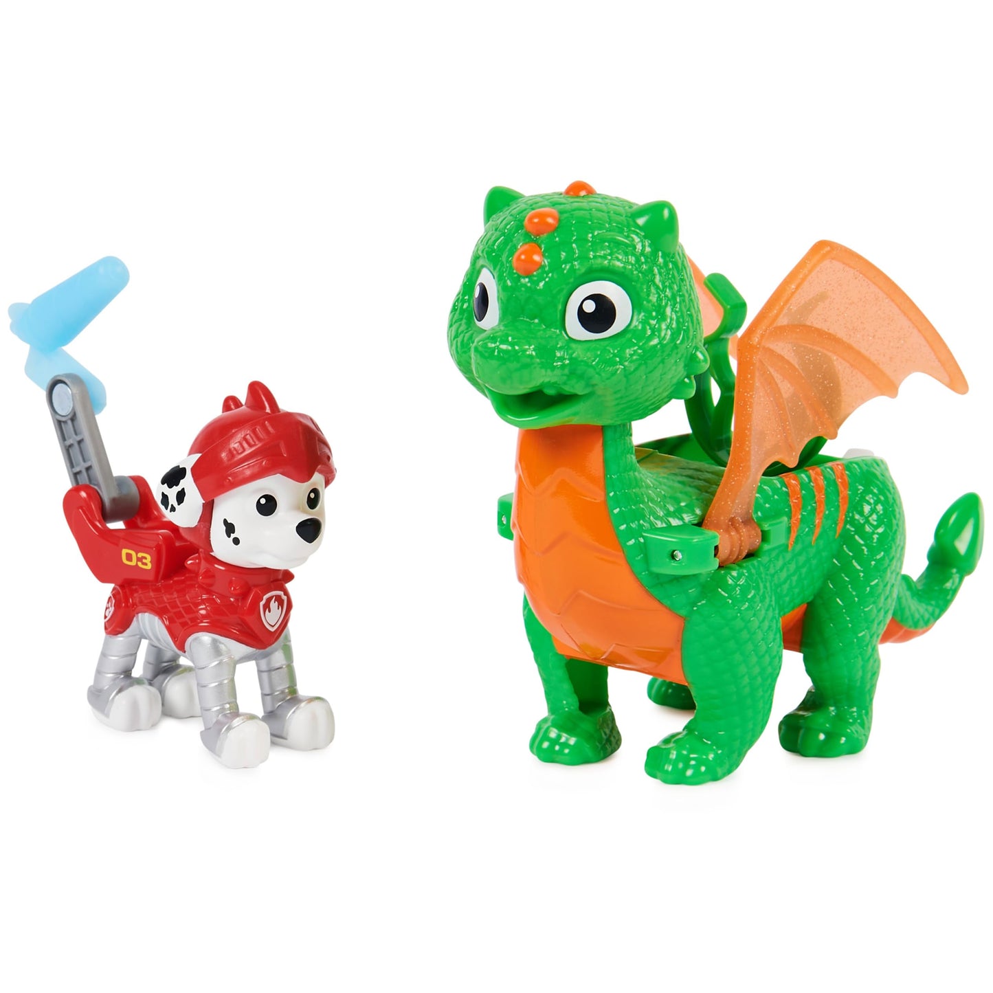 Paw Patrol  Rescue Knights Marshall and Dragon Jade Action Figures Set  Kids Toys for Ages 3 and up