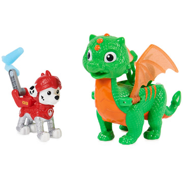 Paw Patrol  Rescue Knights Marshall and Dragon Jade Action Figures Set  Kids Toys for Ages 3 and up