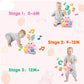 Ryotagift Baby Bilingual Musical Rabbit Stuffed Animals Toys,Infant Early Learning Toys With Light-Up Music & Crinkle,Tummy Time