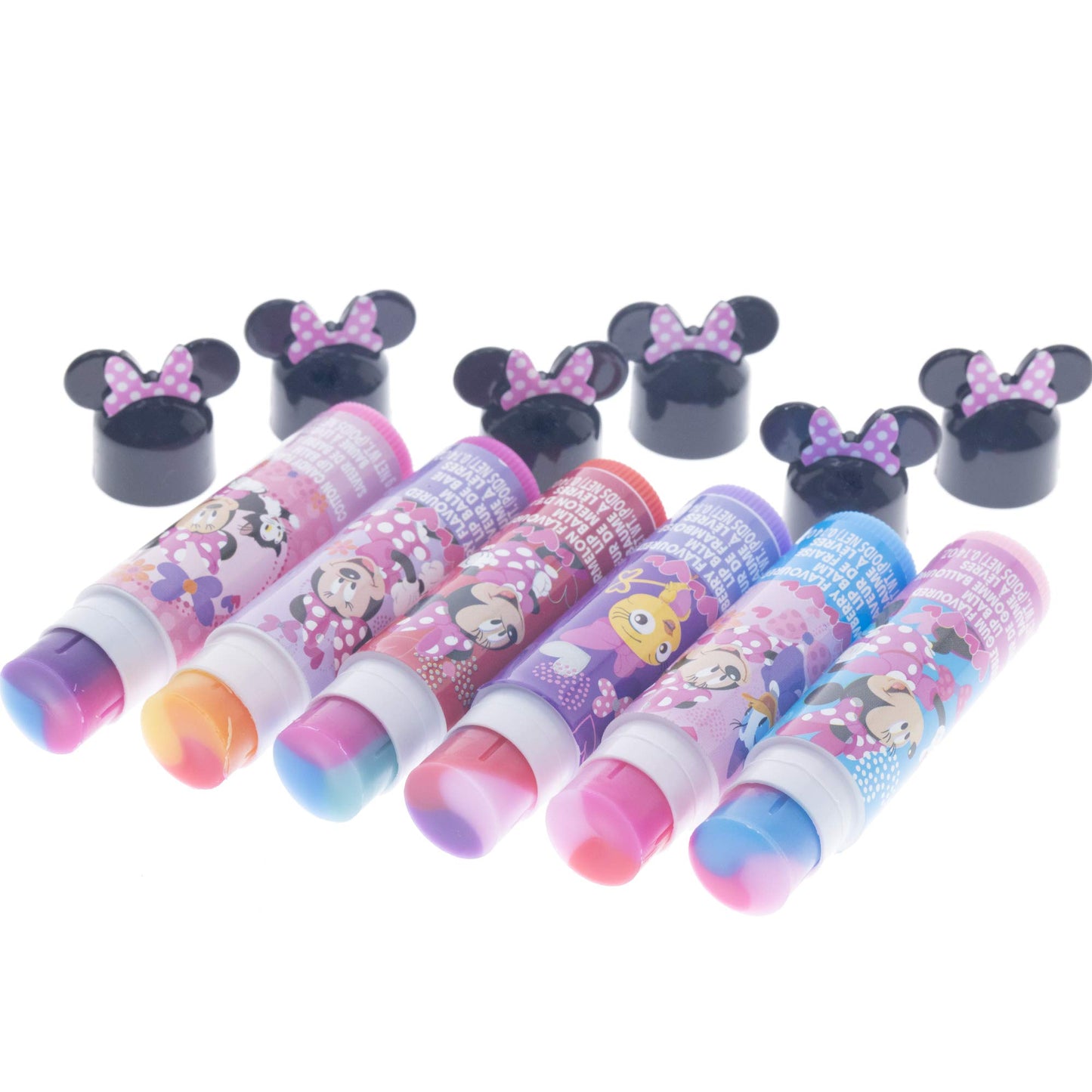 Townley Girl Minnie Mouse Ears Lip Balm - 6 Count - Fun Disney-Inspired Flavor