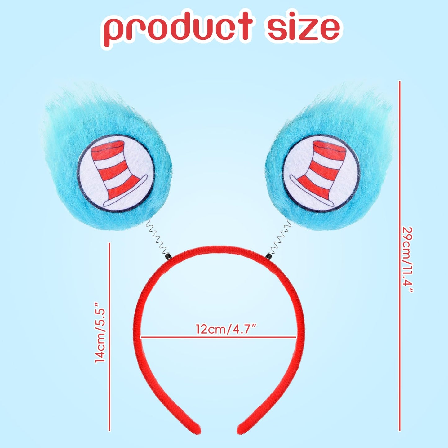 Uderwarb Dr Thing Headband One Blue Fur Headband For School Festivals Halloween Costume Party