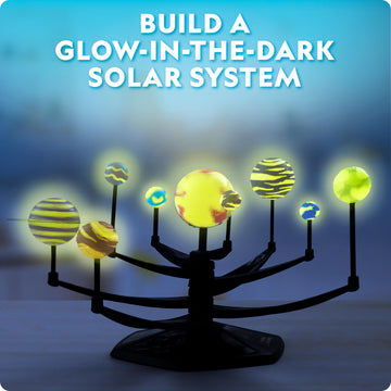 Blue Marble National Geographic Glow-In-The-Dark Solar System Model Kit For Kids - Build & Paint A 3D Planetary Model With Movab