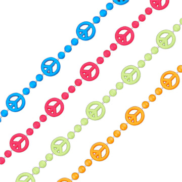 Blinkee Peace Sign Bead Necklace Assorted Pack Of 12