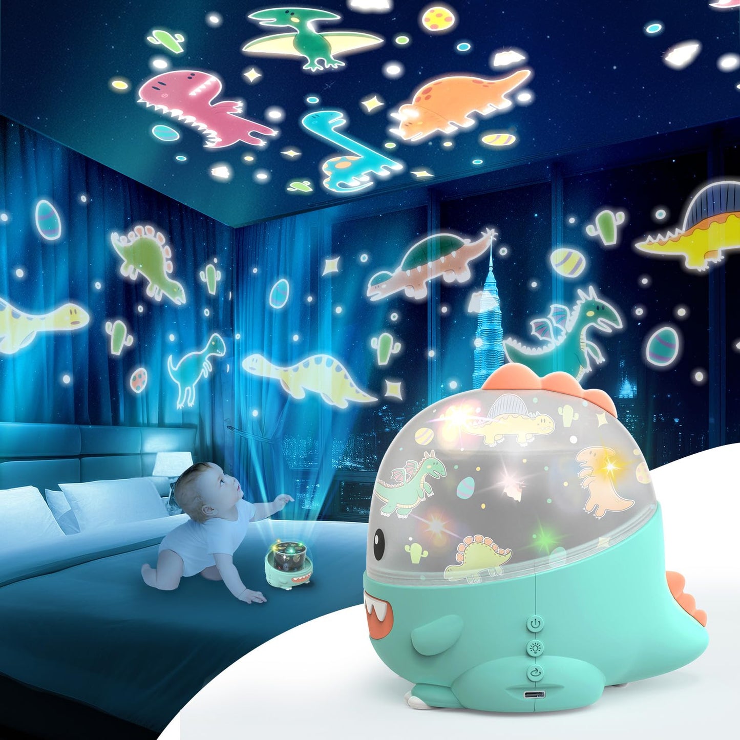 Winice Dinosaur Toys For Kids 3-5, Dino Projector Baby Toys 6 To 12 Months, Christmas Birthday Party Xmas Gifts For 1-12 Year Ol