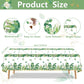 4 Pack Sage Green Eucalyptus Leaf Tablecover Sage Greenery Tablecloth Plastic Green Leaves Rectangular Greenery Table Cloths For