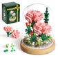 Flower Bouquets Building Sets, Pink Rose Bonsai Tree Botanical Collection With Display Case, Mini Gift Kits For Adults Teens 12+ Girls Women (675Pcs Micro Blocks)