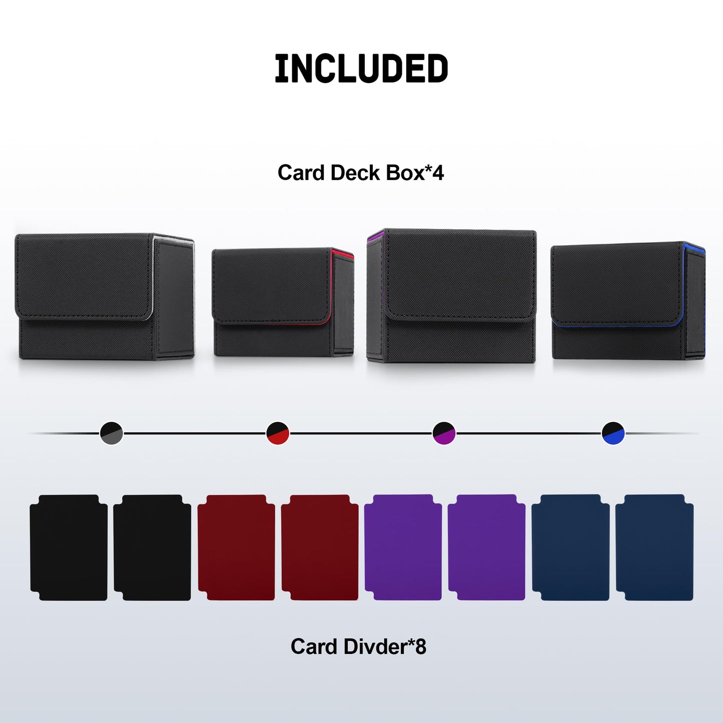 ZLCA Card Deck Box for Trading Cards  MTG Commander Deck Box Holds 120+ Single Sleeved  Leather Magnetic Card Storage Case Fits for TCG CCG Magic(Black Set)