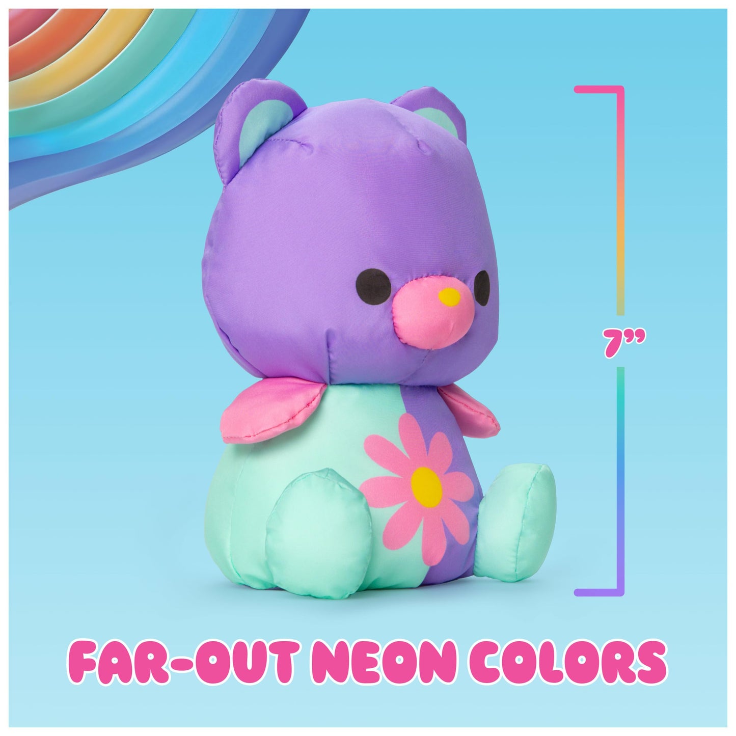 Swisheez Teddy Bear Stuffed Animal, Retro Inspired Plush Toys for Ages 3 and Up, Purple, 7