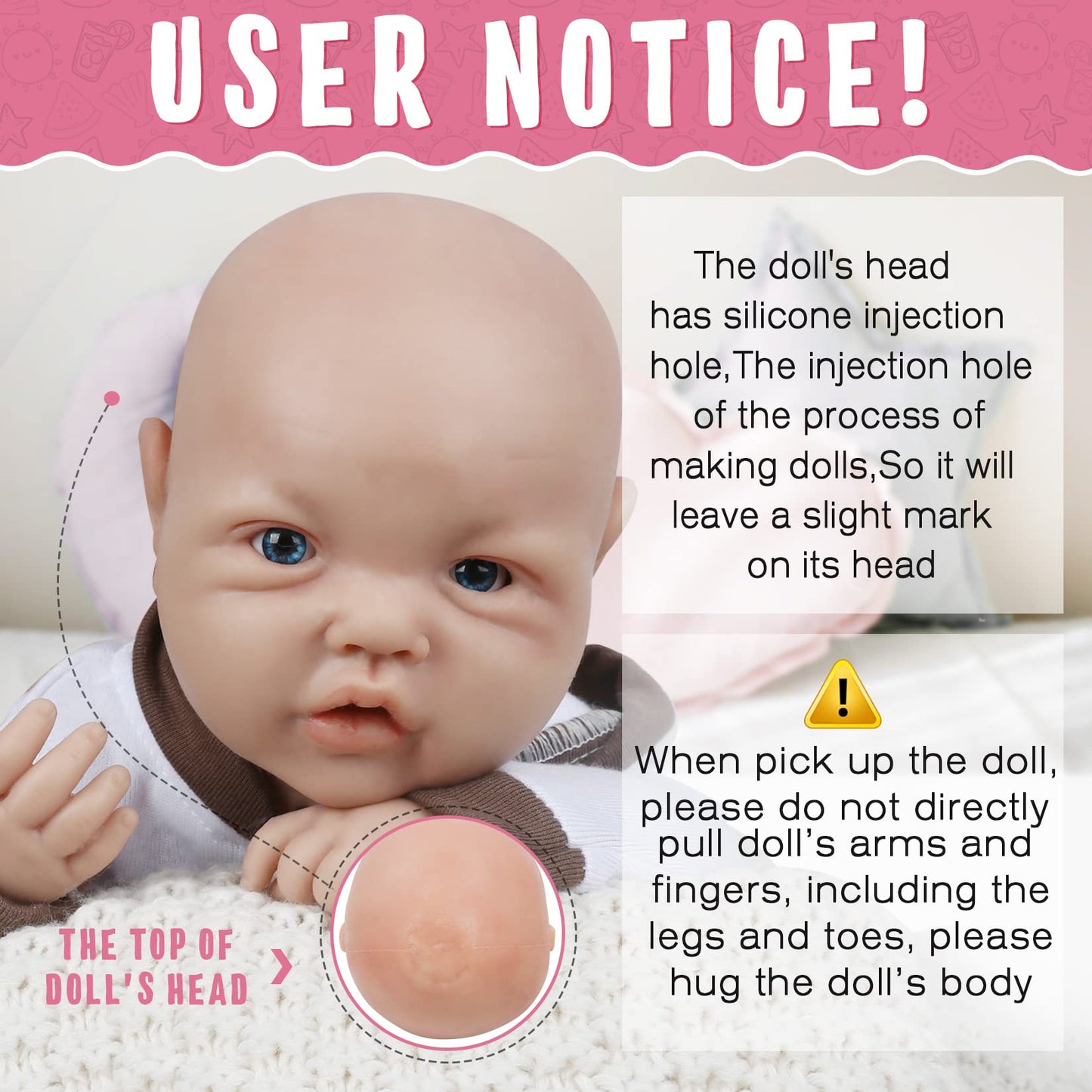 Vollence 17 Inch Full Silicone Baby Doll That Looks Real - Not Vinyl Material, Reborn Lifelike Girl