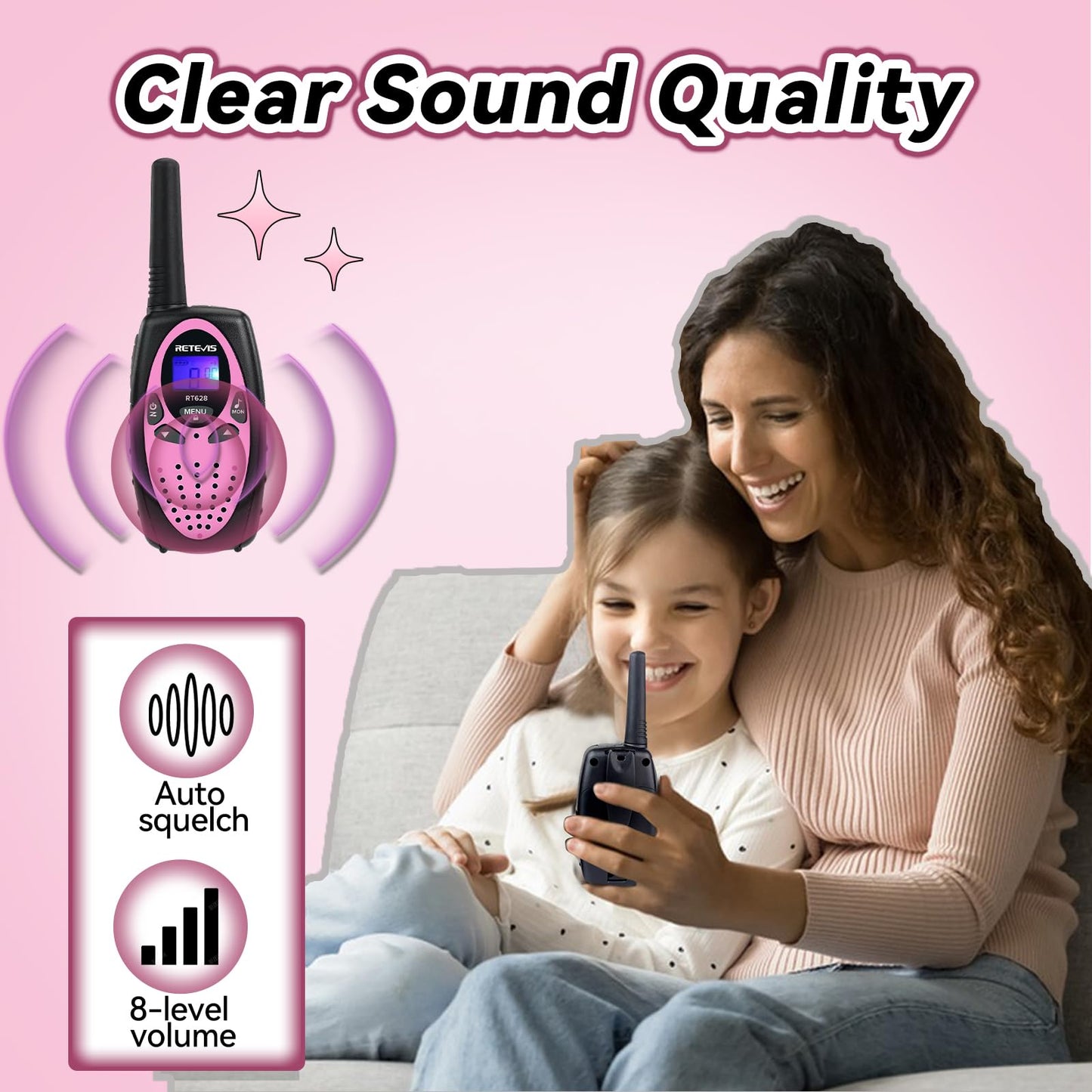 Retevis Rt628 Walkie Talkies For Kids, Kids Toys For 6-12 Year Old Boy Girl, Long Range 2 Way Radio 22Ch Vox,Toys Walkie Talkie