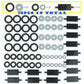 City Car Wheels Tires Axles Kits Set, 70Pcs Vehicle Truck Parts Classic Pieces Accessories, Bulk Bricks Sets Construction Toys