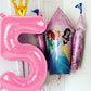 40 Inch Number Balloon 6 Pink, Six Helium Balloons For Birthday Party 16 60 Decorations Anniversary, 6Th Birthday Balloon, Pink