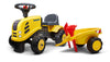 Falk Komatsu Tractor With Trailer, Rake And Shovel, 2 Sets Of Stickers, Push Ride-On Toy For Toddlers +1 Year Fa286C
