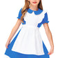Girl Alice Dresses With White Apron Dress Halloween Blue Maid Princess Dresses 11-12 Years