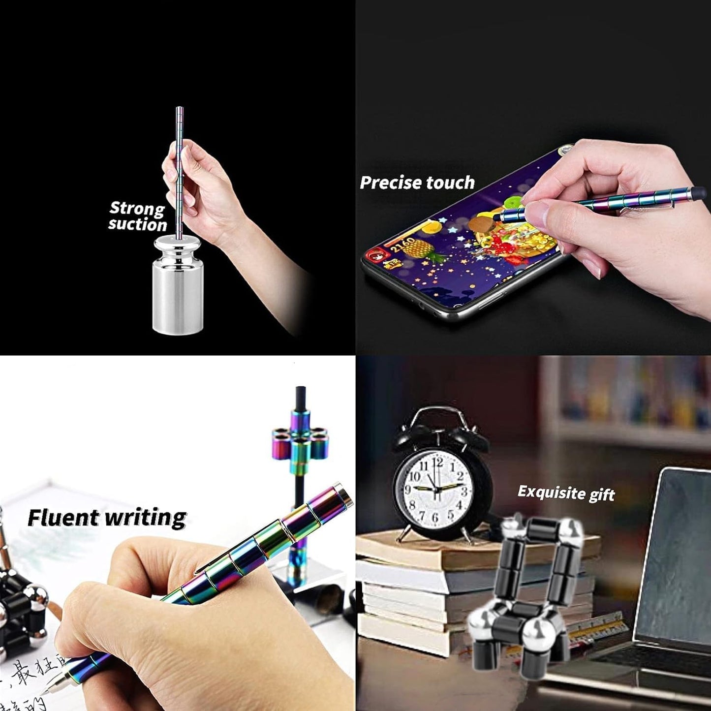 Ayxxzjd Decompression Magnetic Metal Toy Pen,Multifunctional Deformable Capacities Touch Screen Ballpoint Penintellectual Learni