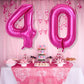 Isndare 40 Inch Number Balloons 40, Hot Pink Helium Foil Number 40 Balloons, Large Number Balloon Age Balloon For Boys Girls Bir