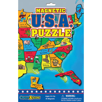 Create-A-Scene - USA Puzzle Magnetic Playset - Portable Mess-Free Magnet Activities - Creative Fun - Ages 3+