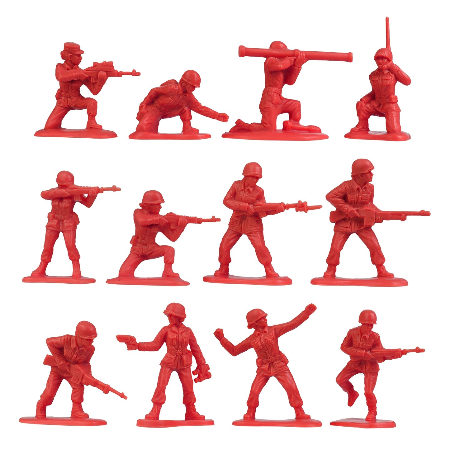 Bmc Plastic Army Women - 36Pc Red Female Soldier Figures - Made In Usa
