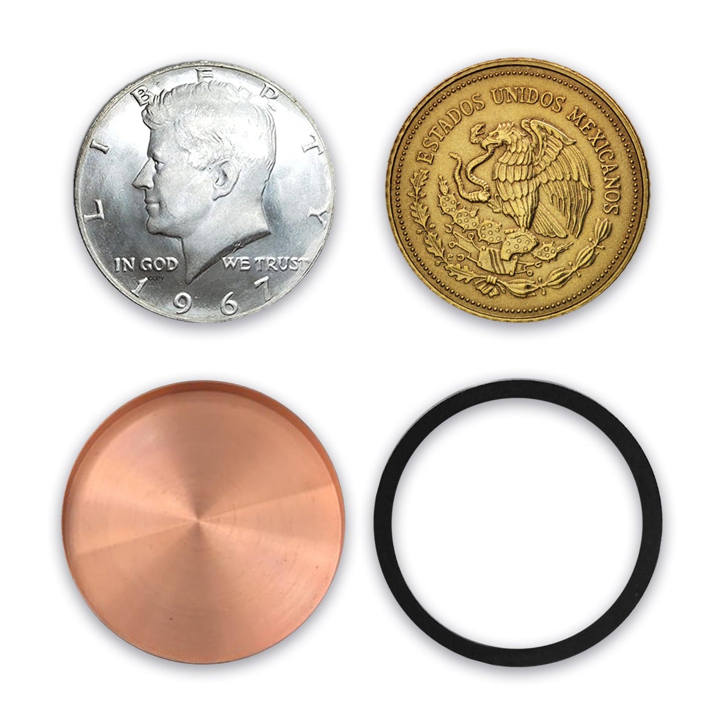 Hat Trick Magic - mature-themed Magic Tricks for Beginners  Intermediate  Professional Illusionist - Vanishing  Teleporting  Transforming Coin Illusions (Scotch and Soda (Mexican Centavo))