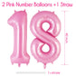 Pink Number 18 Balloon, 40 Inch Big Large Foil Helium Number Balloons, Giant Mylar Number 18 Balloons For 18 Years Old Birthday