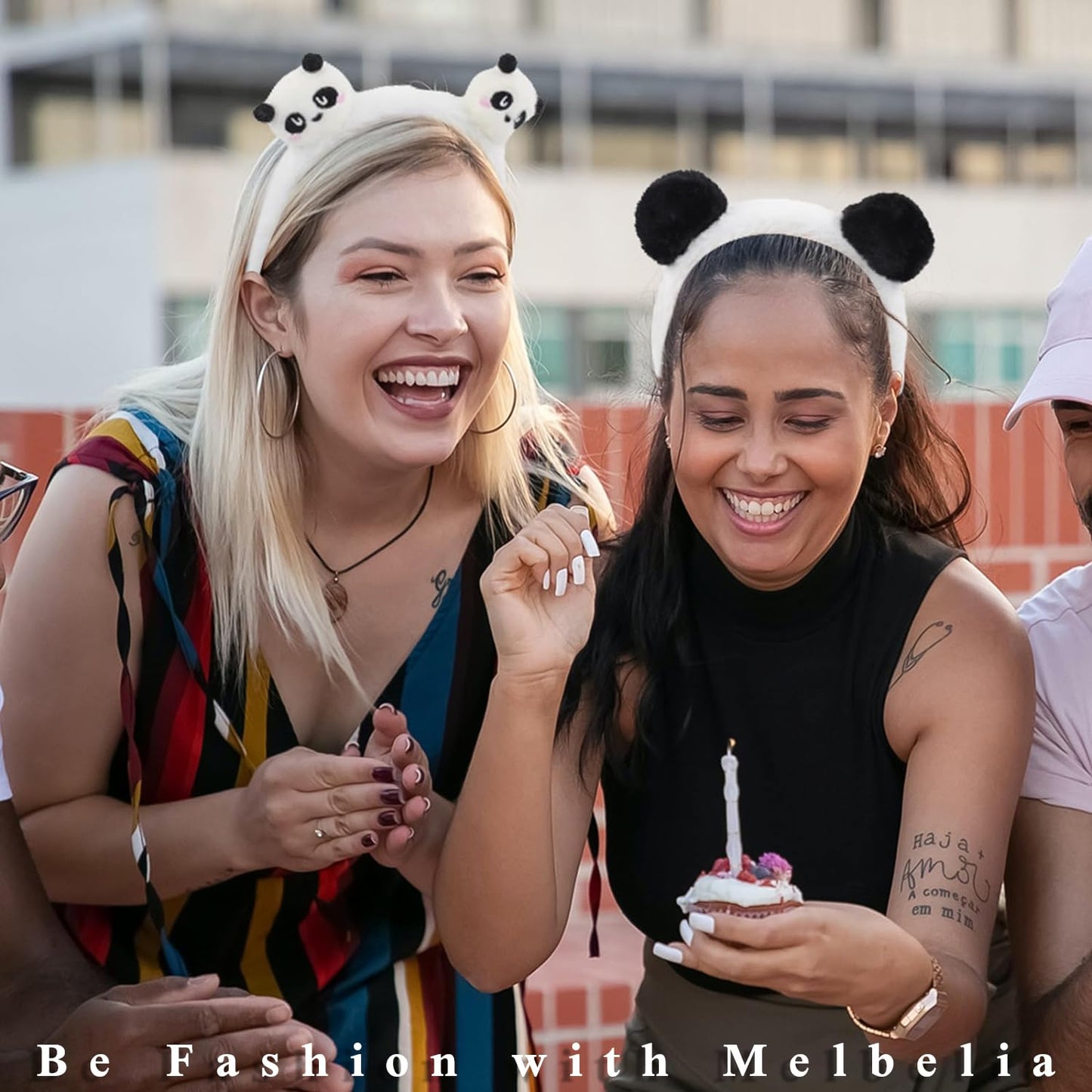 Melbelia Animal Ear Headbands, 2 Pcs Plush Panda Ears Costume Headband Hair Band Cute Ear Hair Accessories For Themed Events And