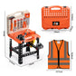 Kids Tool Bench -Toy Workbench with Electric Drill Toy Tool Accessories and Construction Vest 91pcs Toddler Tool Bench,Pretend P