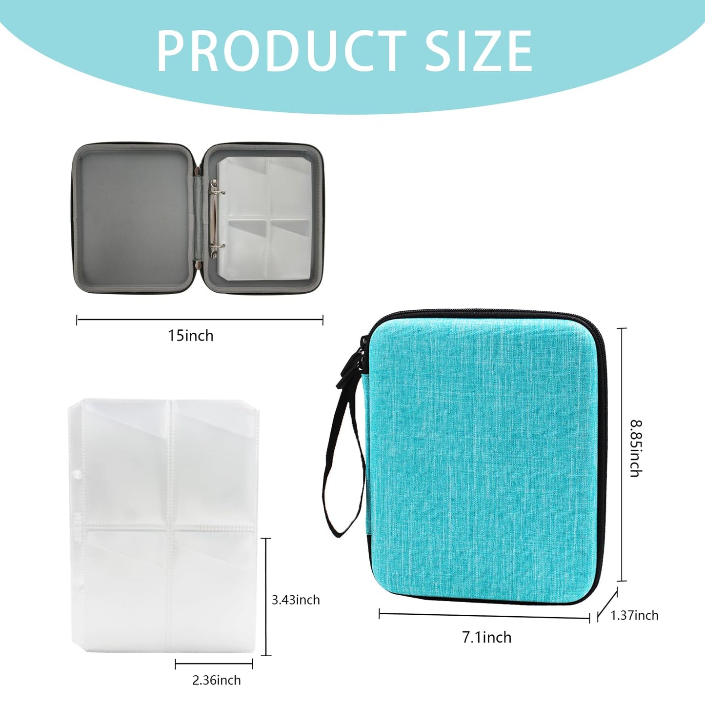 Jdszm Case For Yoto Cards - 120 Pockets, Large Capacity Portable Folder With 2 Zipper And Carry Strap, Binder Holder With Sleeve
