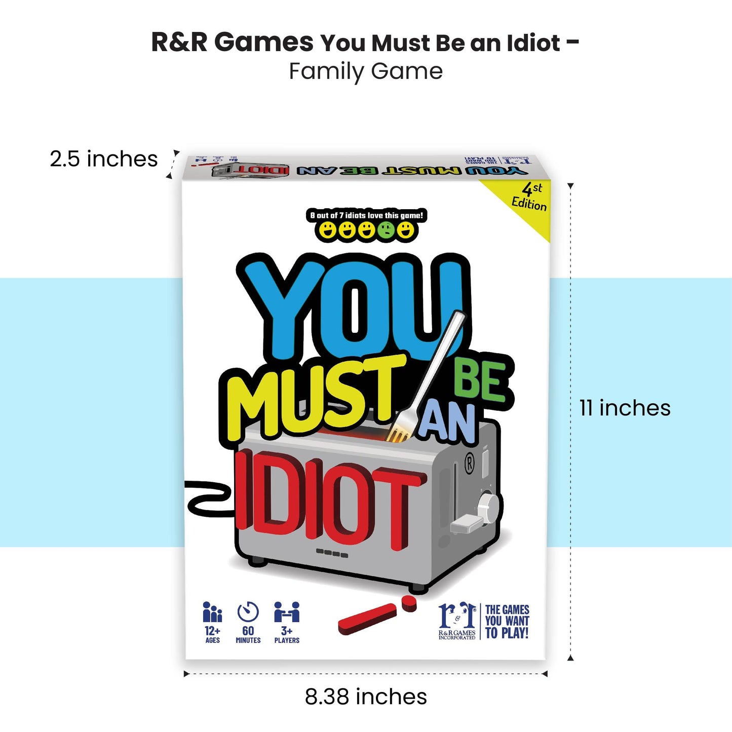 R&R Games You Must Be an Idiot Family Game - Small Light Brown Paper Model 998