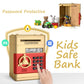 Atm Piggy Bank For Boys Girls, Electronic Money Bank With Password, Auto Scroll Paper Money Saving Box,Kids Safe Money Jar, Great Gift Toy Bank For Kids (Gold Red)