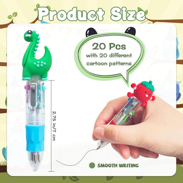 Lshfwn 4-in-1 Mini Multicolor Pens, 20 Pcs Cute Ballpoint Pens for Kids, Assorted Colors for Classroom & Party Supplies