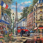 Majestic By Springbok 1000 Piece Jigsaw Puzzle Paris Street Life - Made In Usa - Compact Box