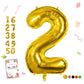Smlpuame 40 Inch Number Balloon 0-9 Gold Large Number 2 Balloons,Digital Balloons For Birthday Party Celebration Decorations Sup