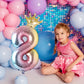 8 Number Balloon Rainbow 40 Inch Big Foil Crown Helium 8Th Balloons For 8 Year Old Boy Girl Birthday Party Decorations Wedding A