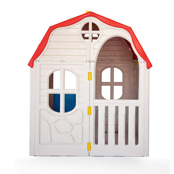 Ram Quality Products Classic Real Feel Cottage Compact Foldable Plastic Toddler Roomy Outdoor Playhouse For Children Ages 2 Year