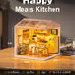Rowood Miniature House Kit DIY Plastic Mini Dollhouse Kit to Build for mature-themeds mature-themed Craft Kits Teen Girl Gifts on Birthday Christmas-Happy Meals Kitchen