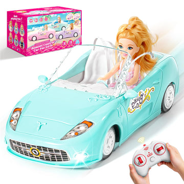 Hapkid Blue Remote Control Car For Girls, 1:18 Scale Rc Cars With Led Light, 2.4 Ghz Blue Truck Toy With 100 Min Long-Lasting Re