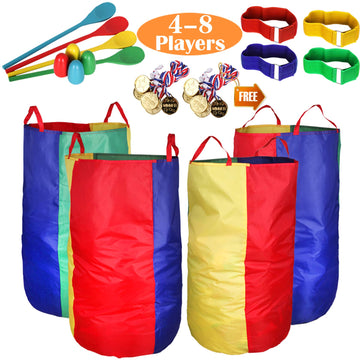Cwlakon Outdoor Games, Potato Sack Race Bags For Kids Adults, Egg Spoon Relay Race, 3 Legged Race Bands, Birthday Party, Field Day Family Reunion Carnival Outside Yard Lawn Easter Fall Festival Games