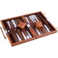 Reriver Backgammon Set 2 Players Classic Backgammon Sets For Adults Board Game With Pu Leather Case Portable And Travel Backgammon Set (Brown, 11Inch)
