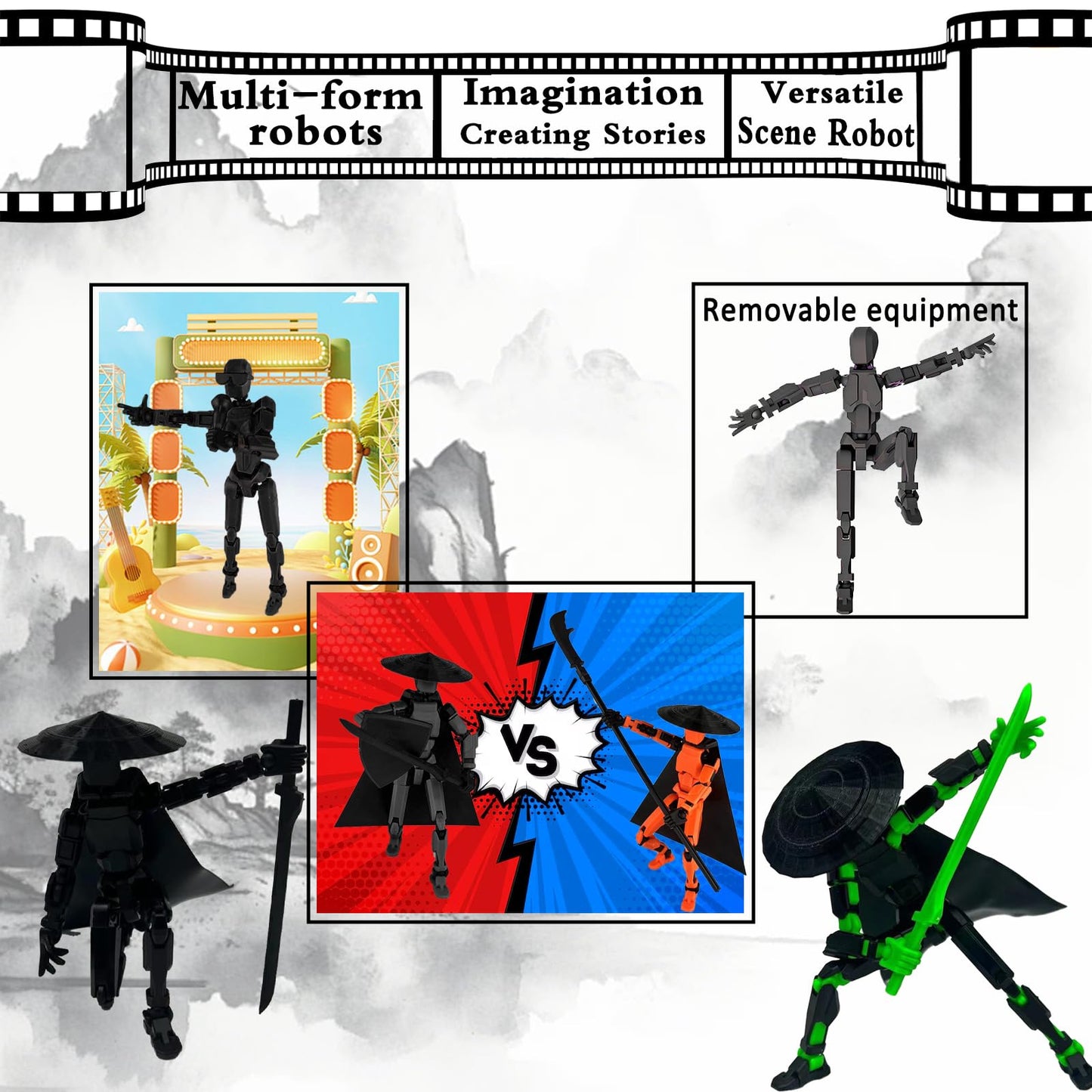 PkghoKids Already Assembled T13 Action Figure Accessories,Dummy 13 T13 Multi-Jointed Movable 3D Printed Toys (Grey)