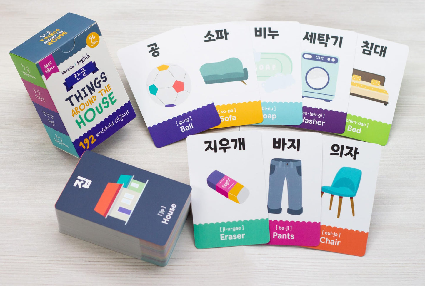 Stellarsol 2-Pack Gift Set Korean Alphabet Flashcards For Toddlers, Preschoolers, Beginners | Hangul, Numbers, Colors, Shapes, A