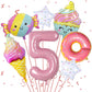 Donut 5Th Birthday Decorations,Sweet 5Th Birthday Party Decorations For 5Th Birthday Donuts Foil Balloons Sweet 5Th Donut Birthday Party Decorations Party Supplies Backdrops For Girls
